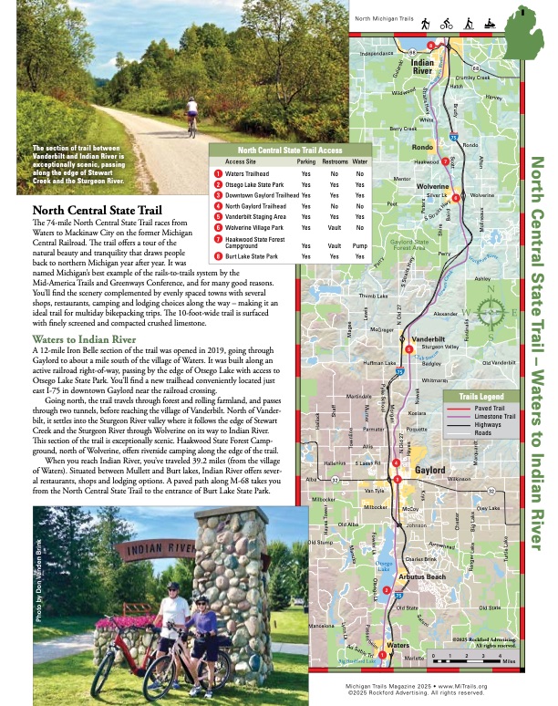 Michigan Trails Magazine Trail Map