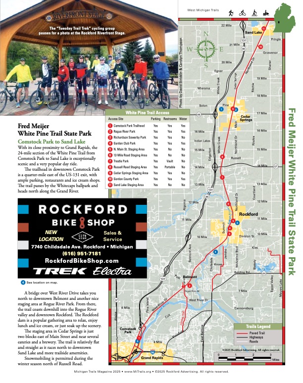 Michigan Trails Magazine Trail Map