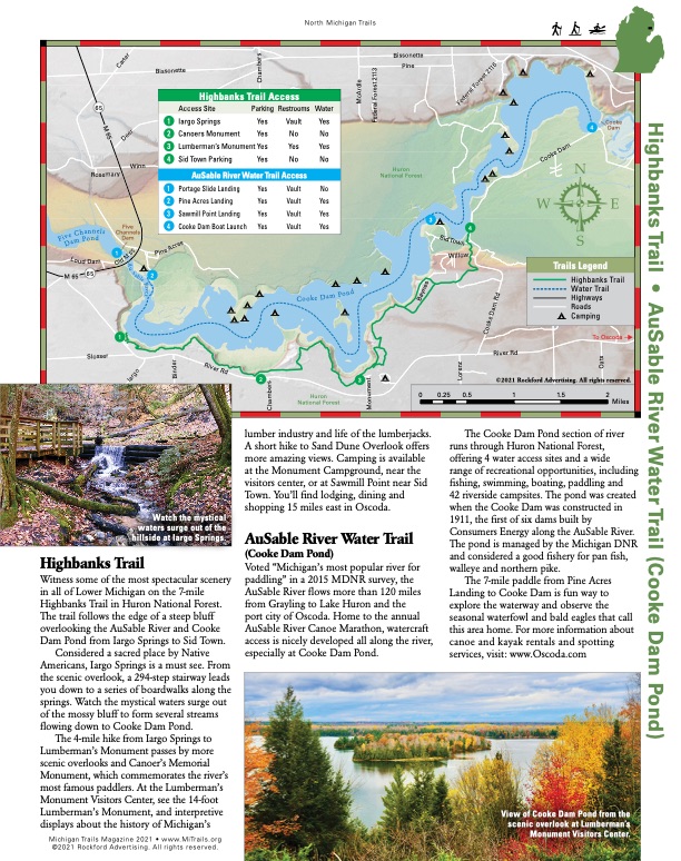 Michigan Trails Magazine Trail Map